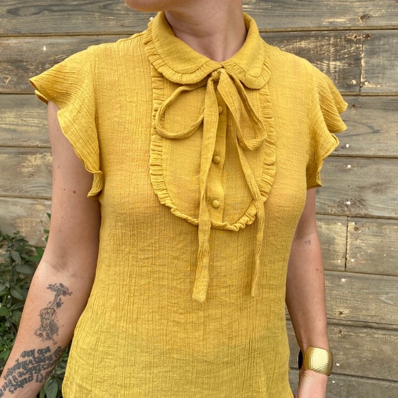 Sweet Wanderer | tie front ruffle sleeve top - Picture 5 of 10